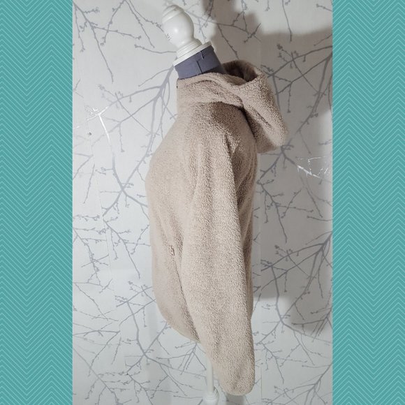 TNA Beige Fleece The Teddy Zip Up Hoodie - Picture 2 of 4